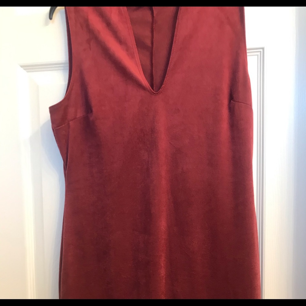 Suede maroon dress